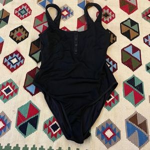 LSpace classic black button down one piece
